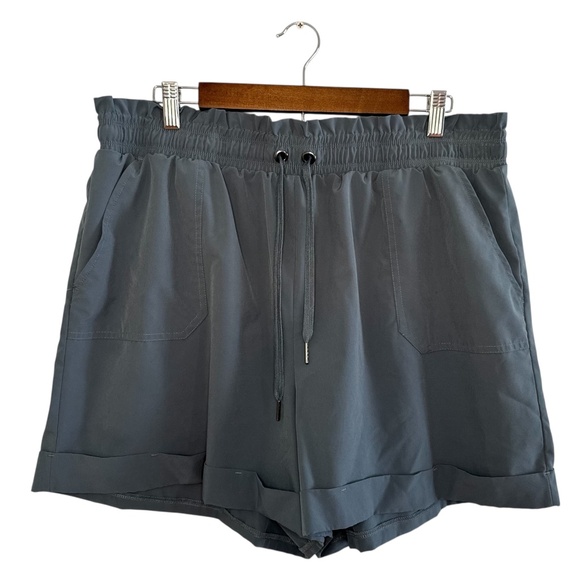 Danskin Slate Blue Paperbag Athletic Shorts - Picture 1 of 6